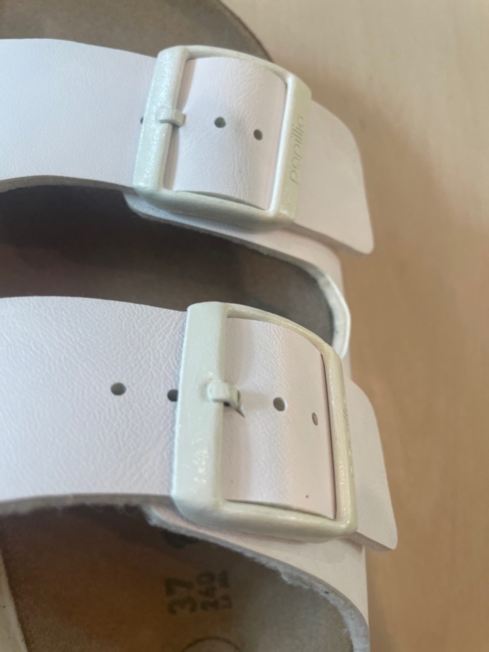 White Birkenstock papillon vegan Arizona Platform flex sole - Picture 4 of 9